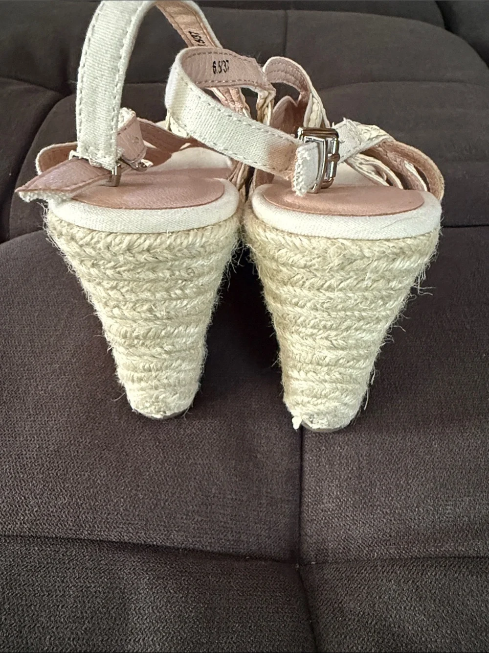 Chinese Laundry Cream Espadrille Wedge Sandals